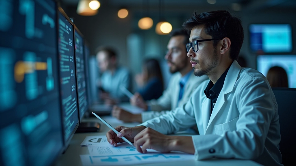 Data scientist reviewing training dataset for demographic representation and bias patterns